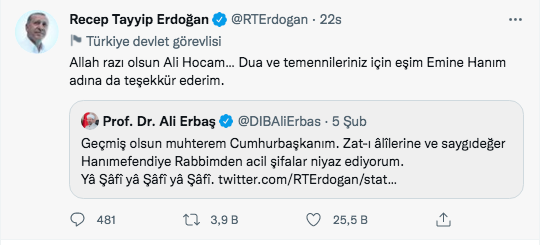 Erdoğan'a gönderilen tüm geçmiş olsun mesajları ve verdiği yanıtlar! - Sayfa 21