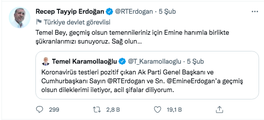 Erdoğan'a gönderilen tüm geçmiş olsun mesajları ve verdiği yanıtlar! - Sayfa 9