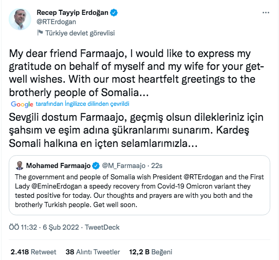 Erdoğan'a gönderilen tüm geçmiş olsun mesajları ve verdiği yanıtlar! - Sayfa 29