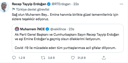 Erdoğan'a gönderilen tüm geçmiş olsun mesajları ve verdiği yanıtlar! - Sayfa 20