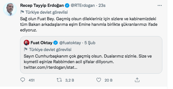 Erdoğan'a gönderilen tüm geçmiş olsun mesajları ve verdiği yanıtlar! - Sayfa 17