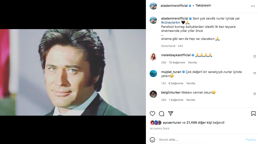 Yeşilçam'ın usta ismi hayata veda etti! Sanat camiasının ünlü isimlerinden Cüneyt Arkın paylaşımları - Sayfa 82