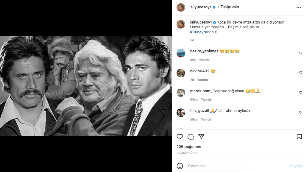 Yeşilçam'ın usta ismi hayata veda etti! Sanat camiasının ünlü isimlerinden Cüneyt Arkın paylaşımları - Sayfa 78