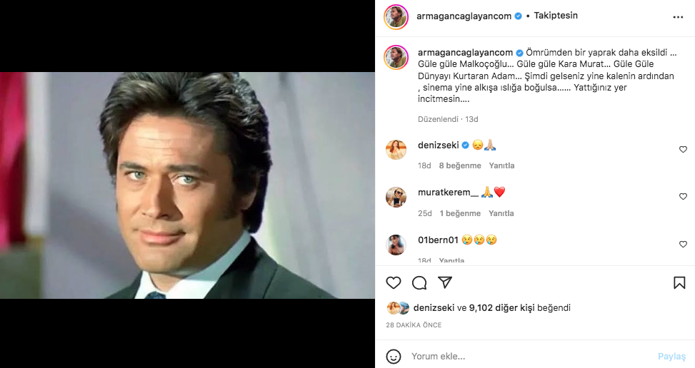 Yeşilçam'ın usta ismi hayata veda etti! Sanat camiasının ünlü isimlerinden Cüneyt Arkın paylaşımları - Sayfa 88