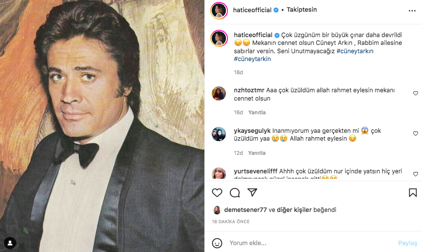 Yeşilçam'ın usta ismi hayata veda etti! Sanat camiasının ünlü isimlerinden Cüneyt Arkın paylaşımları - Sayfa 84