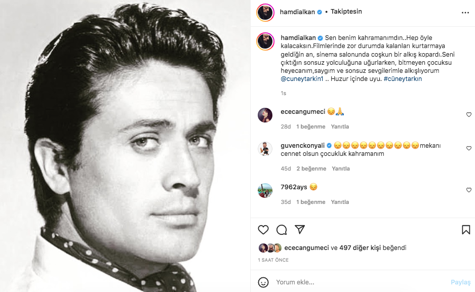 Yeşilçam'ın usta ismi hayata veda etti! Sanat camiasının ünlü isimlerinden Cüneyt Arkın paylaşımları - Sayfa 71