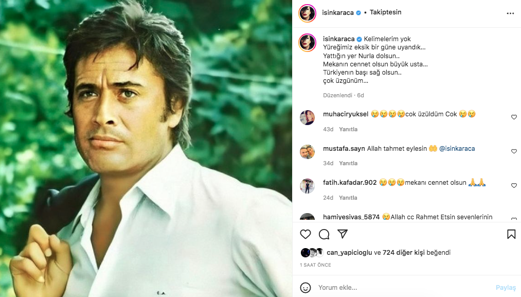 Yeşilçam'ın usta ismi hayata veda etti! Sanat camiasının ünlü isimlerinden Cüneyt Arkın paylaşımları - Sayfa 66