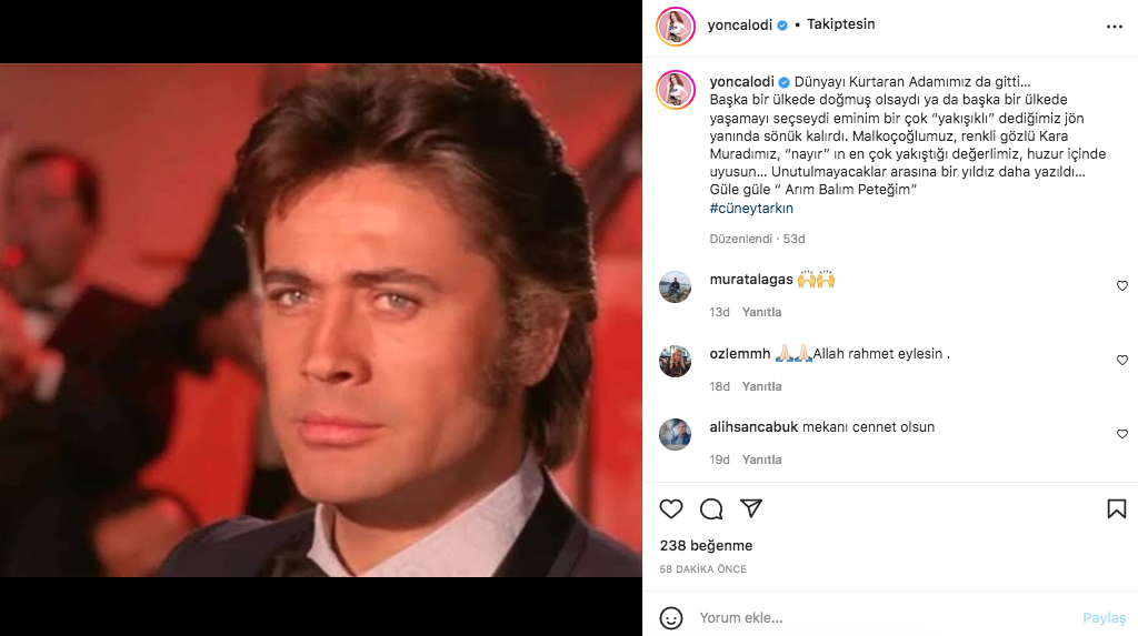 Yeşilçam'ın usta ismi hayata veda etti! Sanat camiasının ünlü isimlerinden Cüneyt Arkın paylaşımları - Sayfa 64