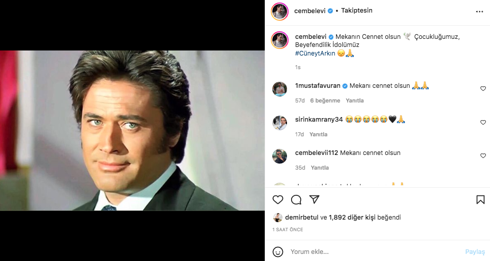 Yeşilçam'ın usta ismi hayata veda etti! Sanat camiasının ünlü isimlerinden Cüneyt Arkın paylaşımları - Sayfa 59