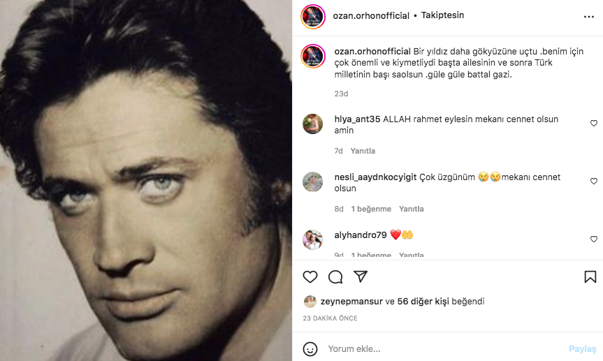 Yeşilçam'ın usta ismi hayata veda etti! Sanat camiasının ünlü isimlerinden Cüneyt Arkın paylaşımları - Sayfa 40