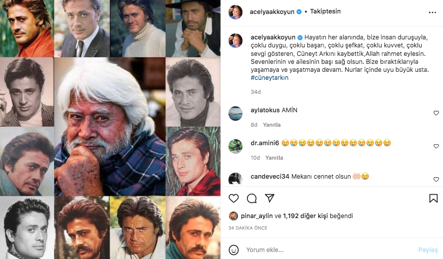 Yeşilçam'ın usta ismi hayata veda etti! Sanat camiasının ünlü isimlerinden Cüneyt Arkın paylaşımları - Sayfa 37