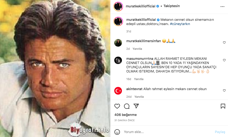 Yeşilçam'ın usta ismi hayata veda etti! Sanat camiasının ünlü isimlerinden Cüneyt Arkın paylaşımları - Sayfa 56