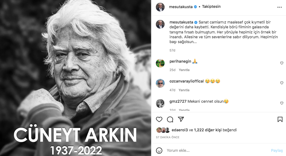 Yeşilçam'ın usta ismi hayata veda etti! Sanat camiasının ünlü isimlerinden Cüneyt Arkın paylaşımları - Sayfa 32