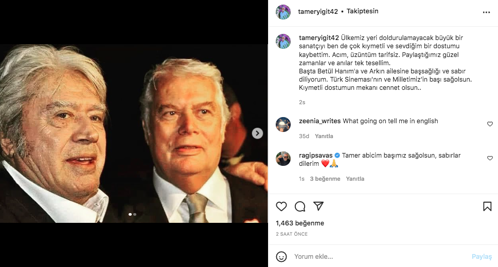 Yeşilçam'ın usta ismi hayata veda etti! Sanat camiasının ünlü isimlerinden Cüneyt Arkın paylaşımları - Sayfa 24