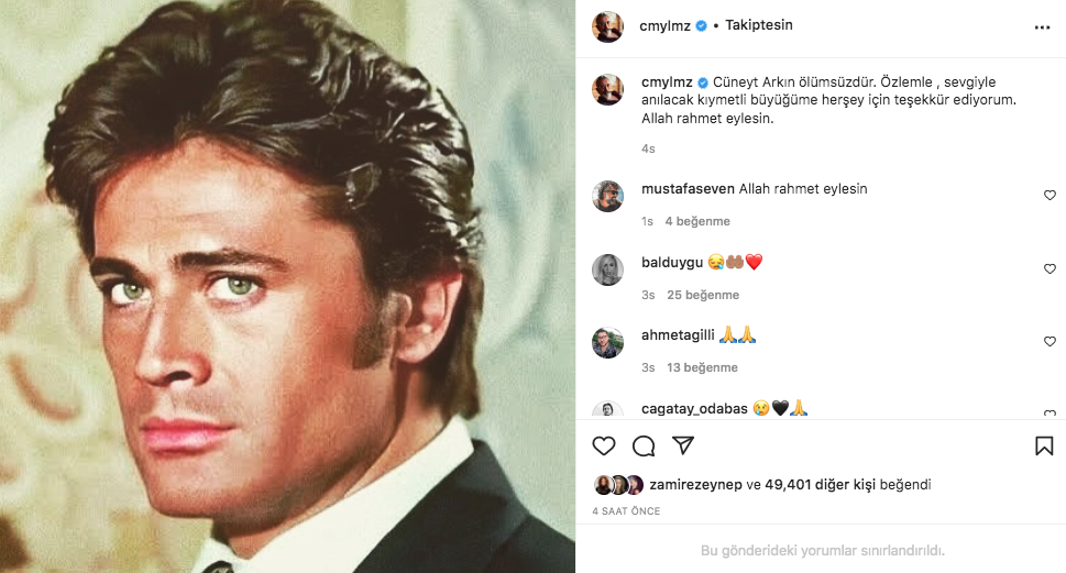 Yeşilçam'ın usta ismi hayata veda etti! Sanat camiasının ünlü isimlerinden Cüneyt Arkın paylaşımları - Sayfa 15