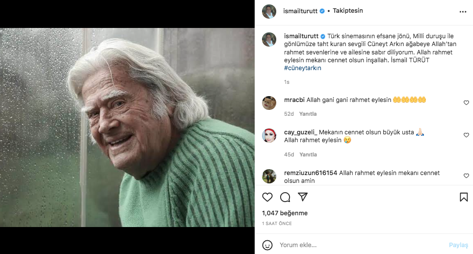 Yeşilçam'ın usta ismi hayata veda etti! Sanat camiasının ünlü isimlerinden Cüneyt Arkın paylaşımları - Sayfa 20