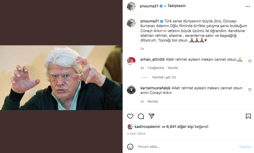 Yeşilçam'ın usta ismi hayata veda etti! Sanat camiasının ünlü isimlerinden Cüneyt Arkın paylaşımları - Sayfa 8