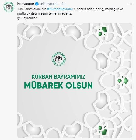 Gençlik ve Spor Bakanlığı, federasyonlar ve kulüpler Kurban Bayramı dolayısıyla kutlama mesajı yayımladı - Sayfa 9