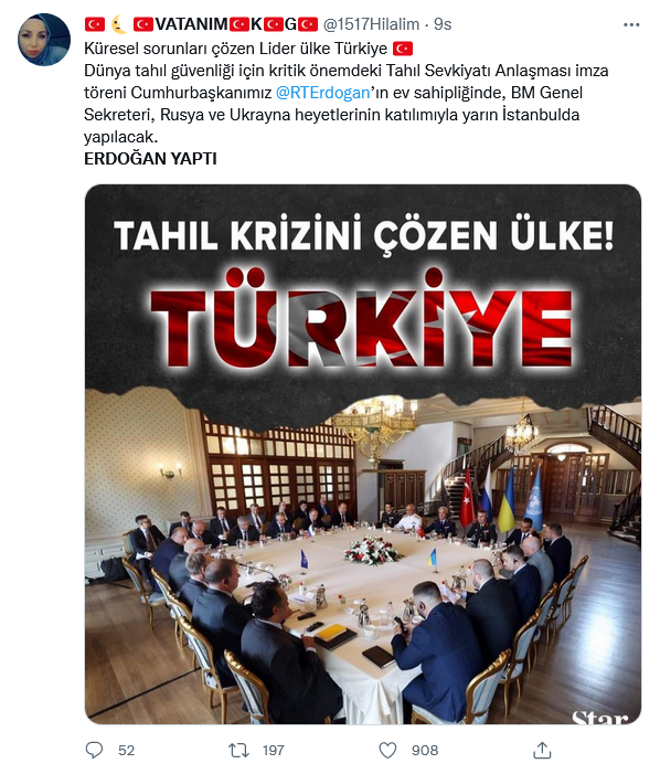 Cumhurbaşkanının mimarı olduğu tahıl koridoru anlaşması imzalandı, Erdoğan Yaptı etiketi gündem oldu - Sayfa 8