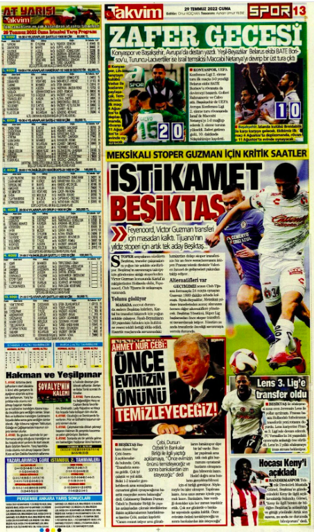 Spor basınında günün manşetleri (29 Temmuz 2022) - Sayfa 7