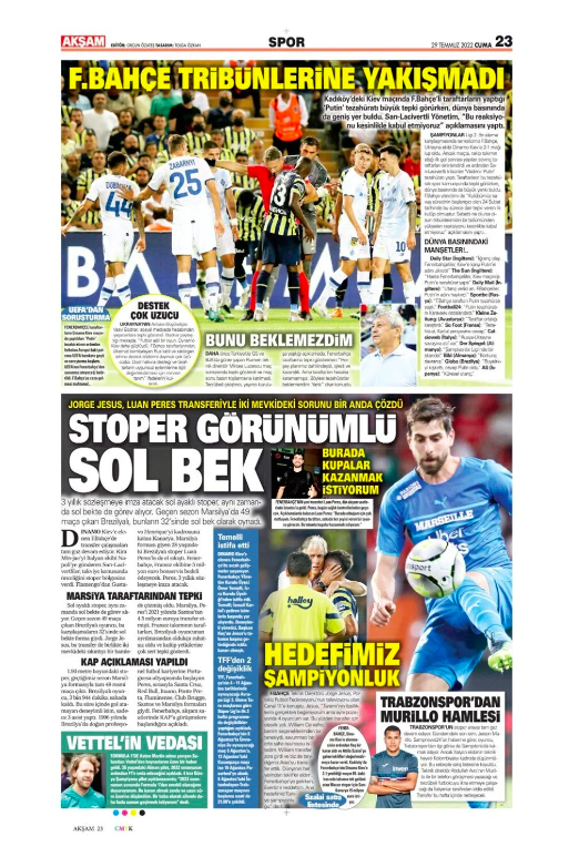Spor basınında günün manşetleri (29 Temmuz 2022) - Sayfa 16