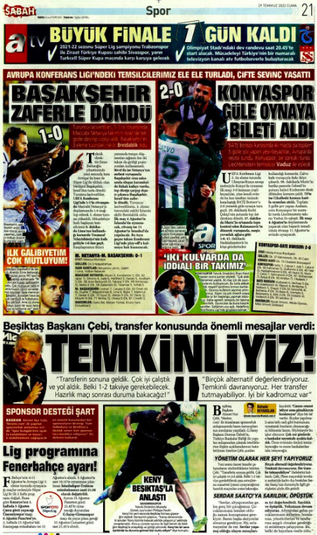 Spor basınında günün manşetleri (29 Temmuz 2022) - Sayfa 10