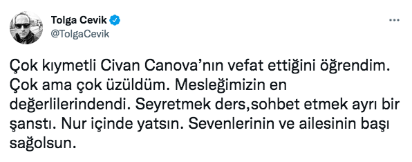 Civan Canova vefatıyla sanat camiasını yasa boğdu! Acı haberin ardından ünlüler üzüntülerini dile getirdiler - Sayfa 28