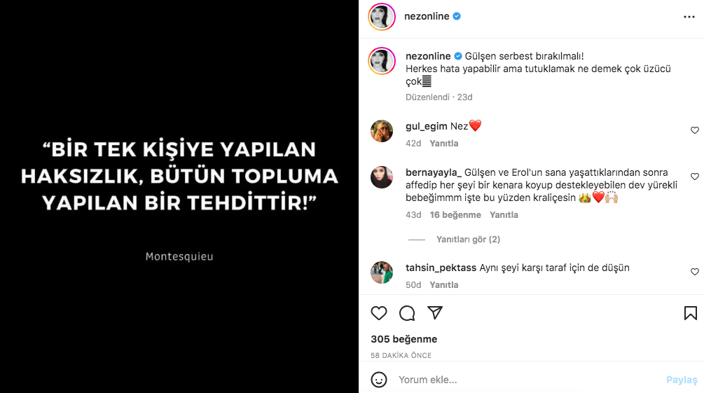 Ünlü isimler tutuklanan Gülşen'e ve hakaretine destek verdiler - Sayfa 16