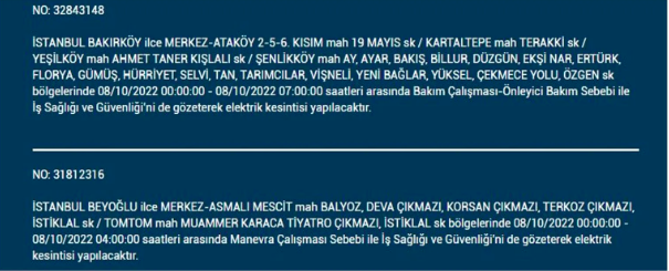 İstanbul'da elektrik kesintisi! BEDAŞ 7 Ekim Cuma elektrik kesintilerinin yapılacağı ilçeleri açıkladı! - Sayfa 11