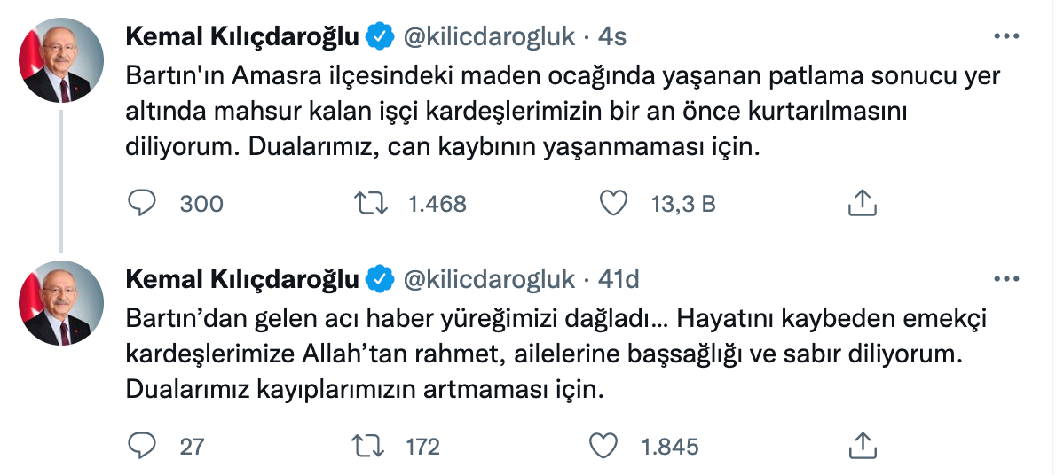 Bartın’da yaşanan patlamanın ardından siyasiler ‘başsağlığı’ mesajı yayımladı - Sayfa 10