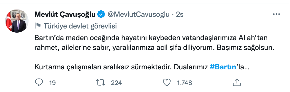 Bartın’da yaşanan patlamanın ardından siyasiler ‘başsağlığı’ mesajı yayımladı - Sayfa 17