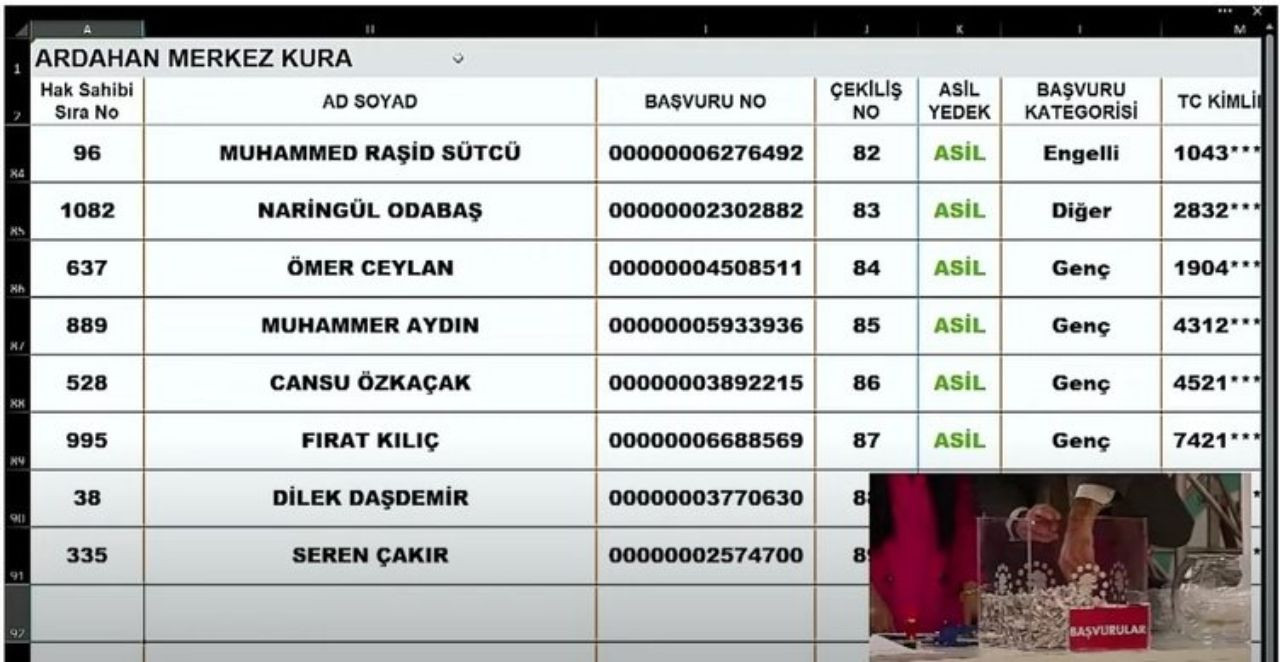 TOKİ Ardahan kura seçimleri açıklandı! İşte isim isim Ardahan TOKİ kura çekilişleri - Sayfa 28