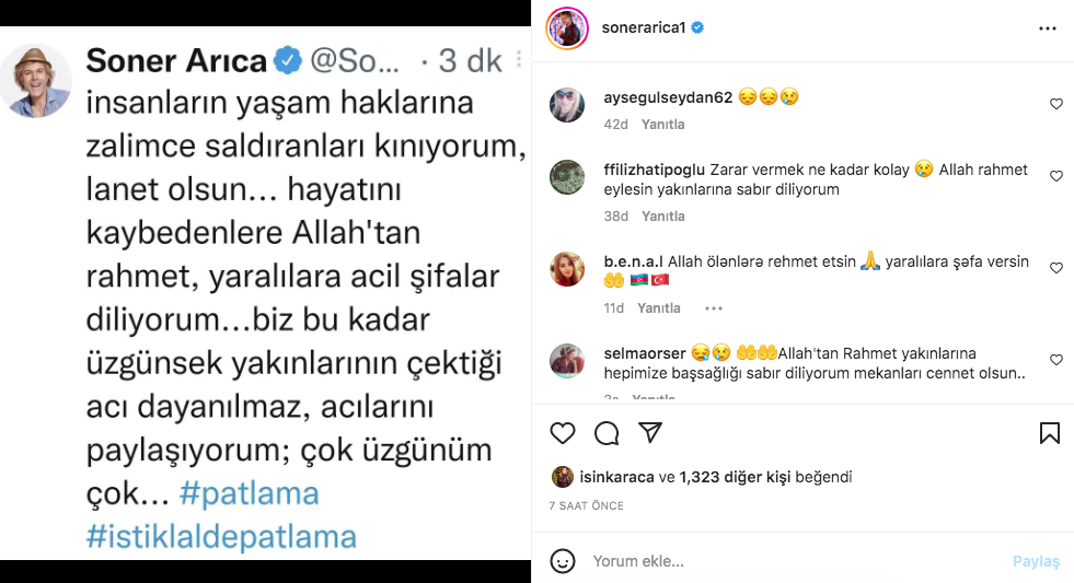 Taksim'deki hain terör saldırısına ünlü isimlerden tepki yağdı - Sayfa 22