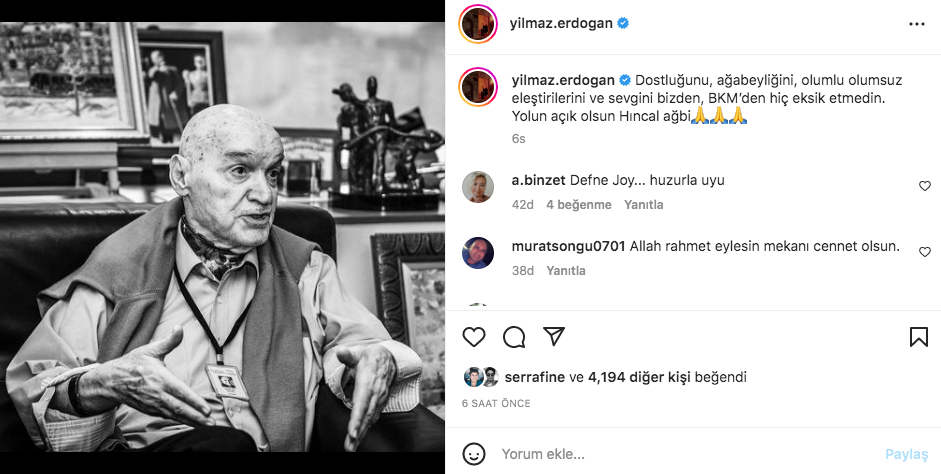 Ünlü isimlerden Hıncal Uluç paylaşımları... Vefatının ardından üzüntülerini sosyal medyadan dile getirdiler - Sayfa 9