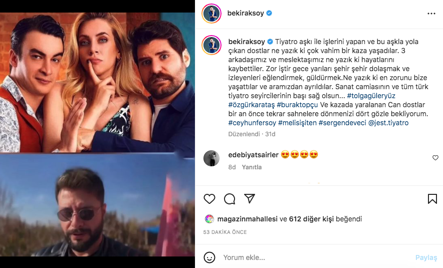 Tolga Güleryüz, Burak Topçu ve Özgür Karataş'ın hayatını kaybettiği Amasya'daki korkunç kazanın ardından ünlü isimlerden taziye mesajları - Sayfa 18