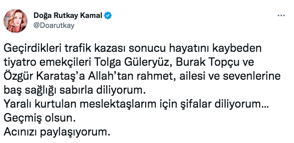 Tolga Güleryüz, Burak Topçu ve Özgür Karataş'ın hayatını kaybettiği Amasya'daki korkunç kazanın ardından ünlü isimlerden taziye mesajları - Sayfa 16