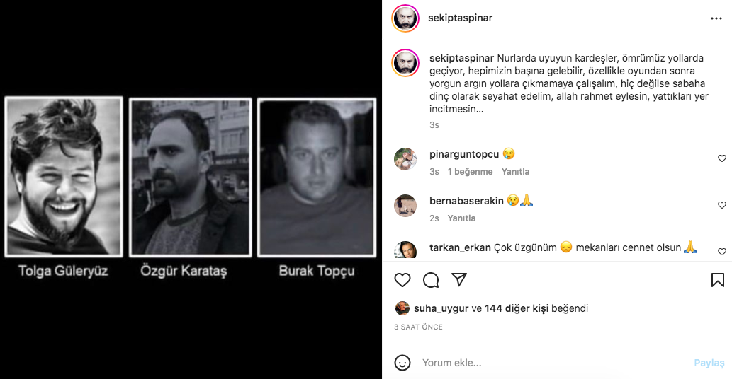 Tolga Güleryüz, Burak Topçu ve Özgür Karataş'ın hayatını kaybettiği Amasya'daki korkunç kazanın ardından ünlü isimlerden taziye mesajları - Sayfa 5