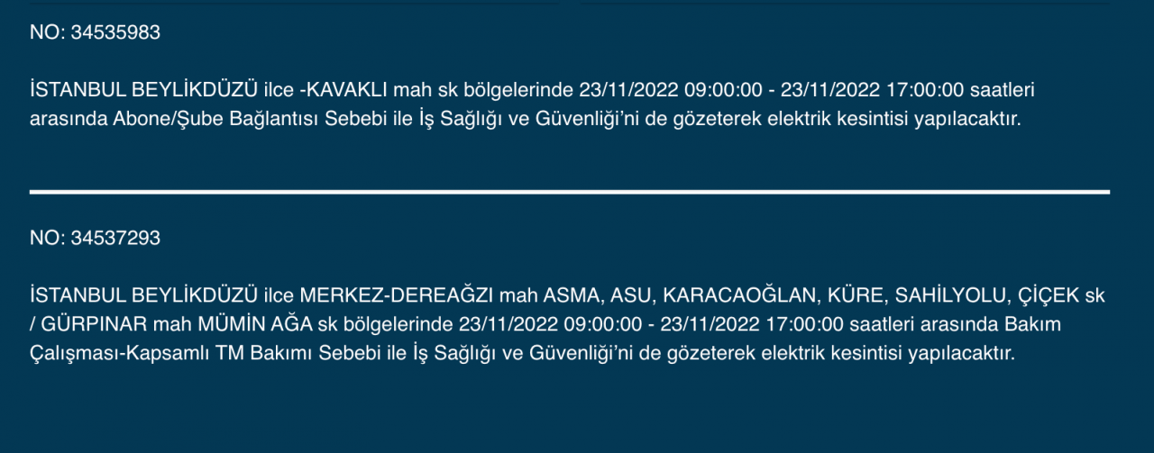 İstanbul'da çok sayıda ilçede elektrikler kesilecek! İşte detaylar (23 KASIM ÇARŞAMBA) - Sayfa 10