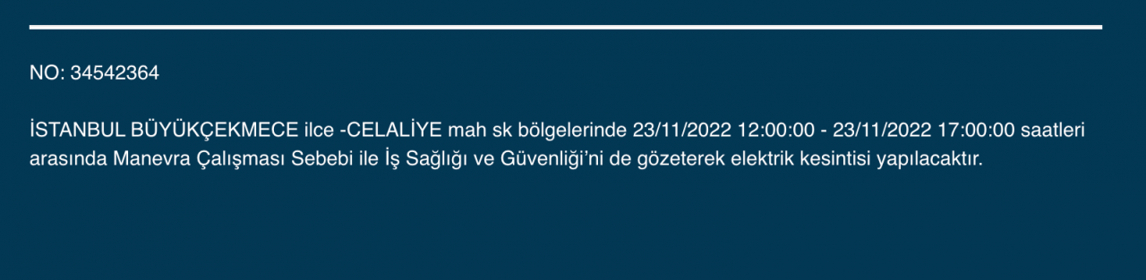 İstanbul'da çok sayıda ilçede elektrikler kesilecek! İşte detaylar (23 KASIM ÇARŞAMBA) - Sayfa 15