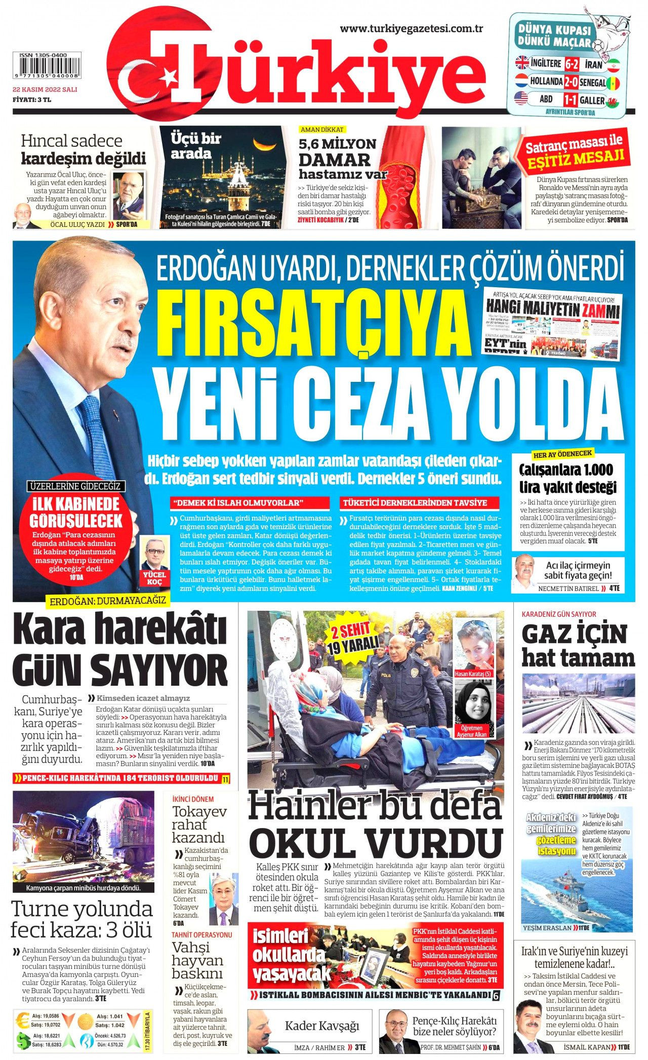 22 Kasım 2022 gazete manşetleri | ABD'nin YPG'si yine çocuk katletti - Sayfa 13