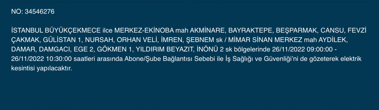İstanbul’un bu ilçelerinde oturanlar dikkat! (26 KASIM CUMARTESİ) - Sayfa 12