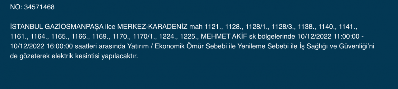 İstanbul’un 27 ilçesinde elektrik kesintisi (10 ARALIK) - Sayfa 14