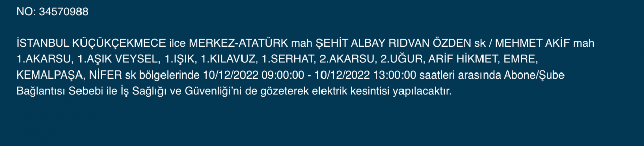 İstanbul’un 27 ilçesinde elektrik kesintisi (10 ARALIK) - Sayfa 17