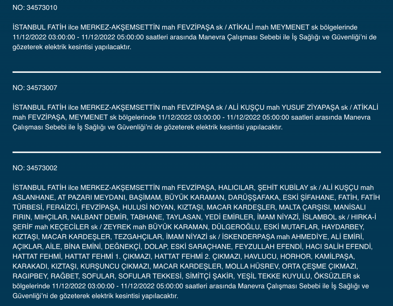 İstanbul’da uzun süreli elektrik kesintisi (11 ARALIK PAZAR) - Sayfa 14