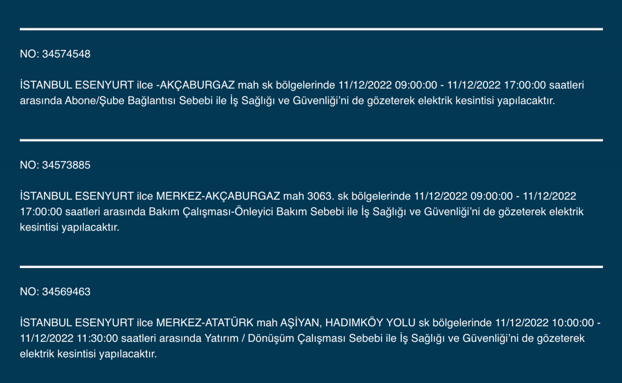 İstanbul’da uzun süreli elektrik kesintisi (11 ARALIK PAZAR) - Sayfa 10