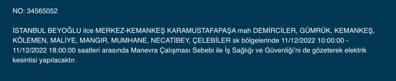 İstanbul’da uzun süreli elektrik kesintisi (11 ARALIK PAZAR) - Sayfa 8