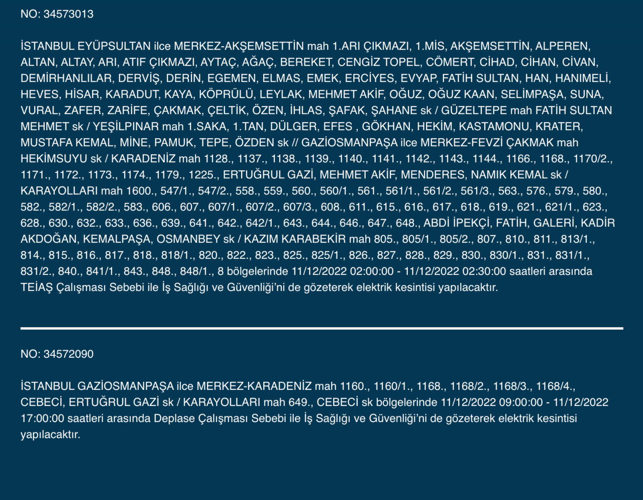 İstanbul’da uzun süreli elektrik kesintisi (11 ARALIK PAZAR) - Sayfa 15