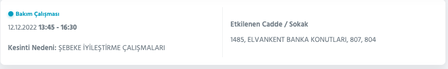 Ankara'da elektrik kesintisi uyarısı (12 Aralık Pazartesi) - Sayfa 12