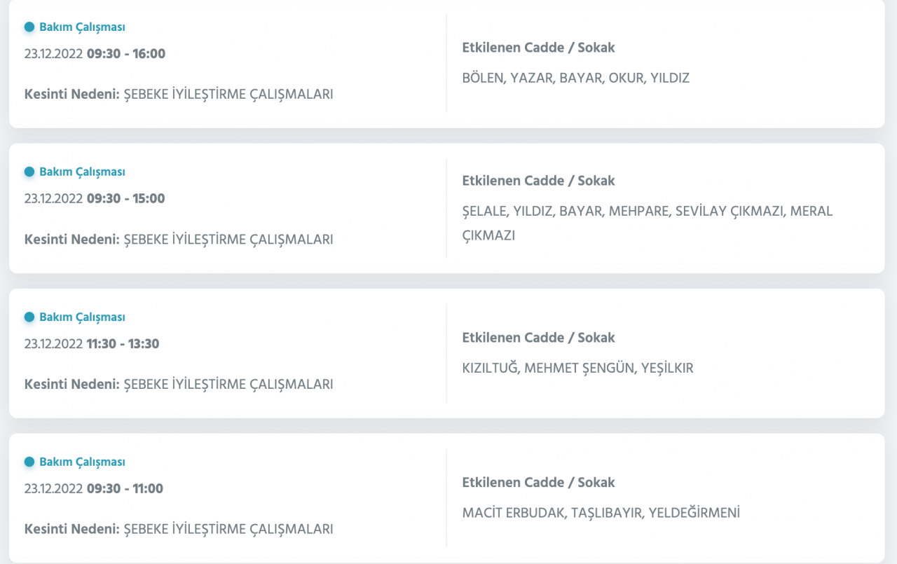 İstanbul’da geniş çaplı elektrik kesintisi (23 ARALIK) - Sayfa 25