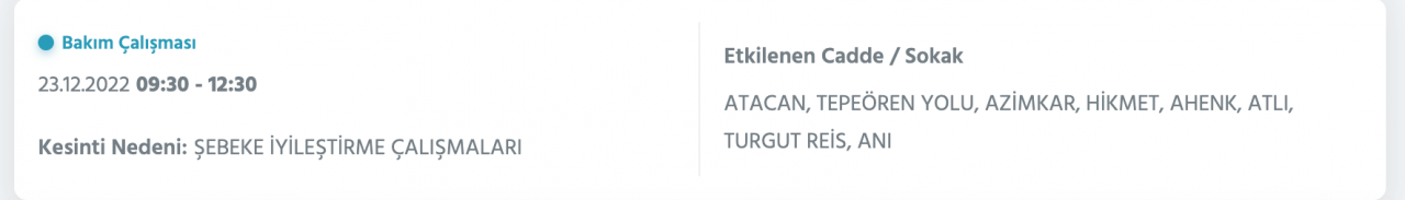 İstanbul’da geniş çaplı elektrik kesintisi (23 ARALIK) - Sayfa 32